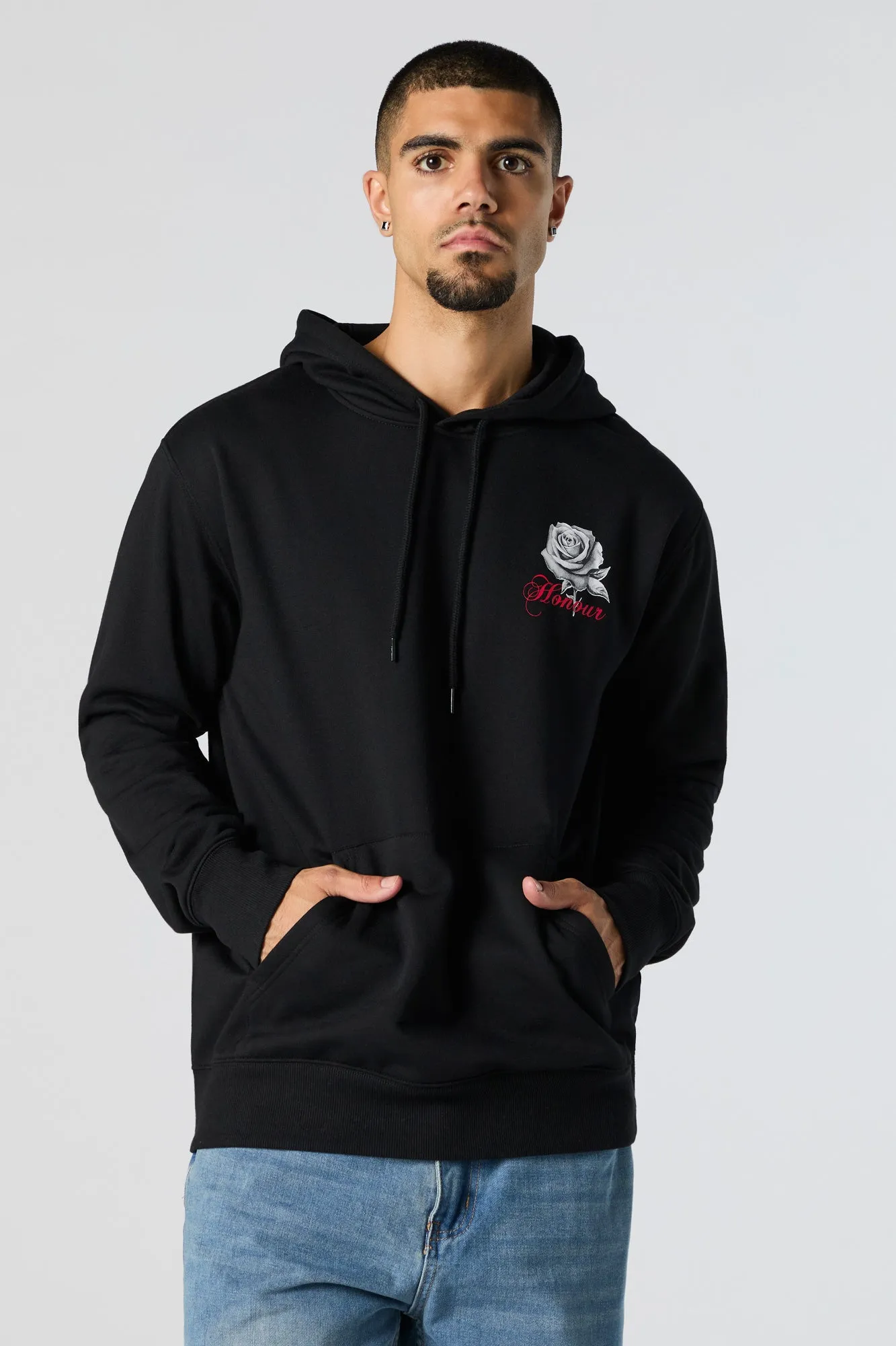 Honour Graphic Fleece Hoodie sold by Charlotte Russe