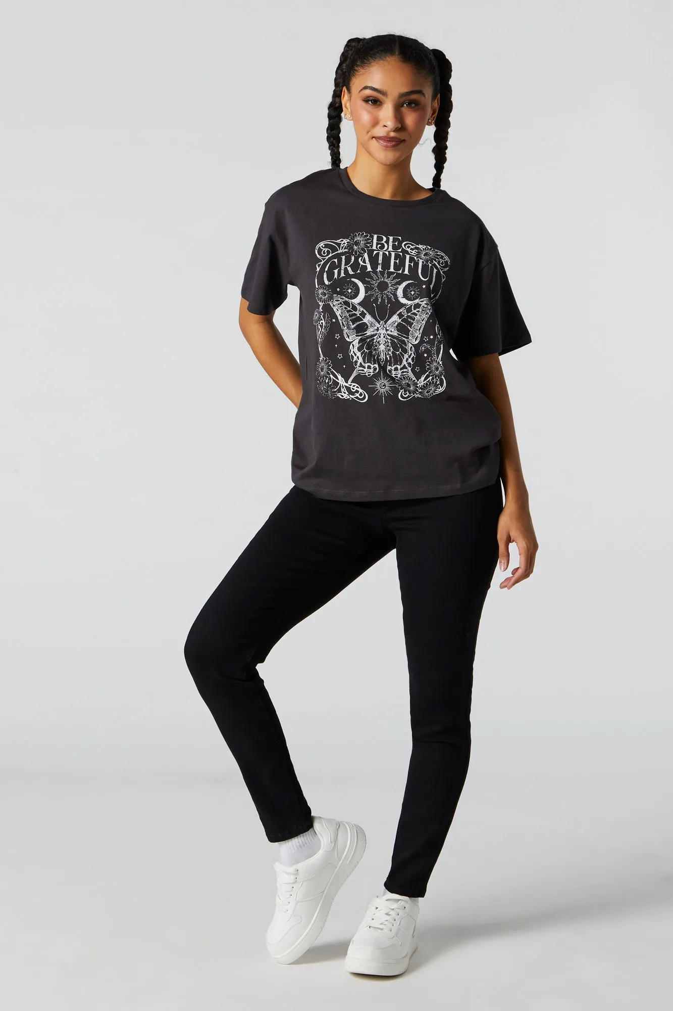 Be Grateful Graphic Boyfriend T-Shirt sold by Charlotte Russe product image thumbnail 3