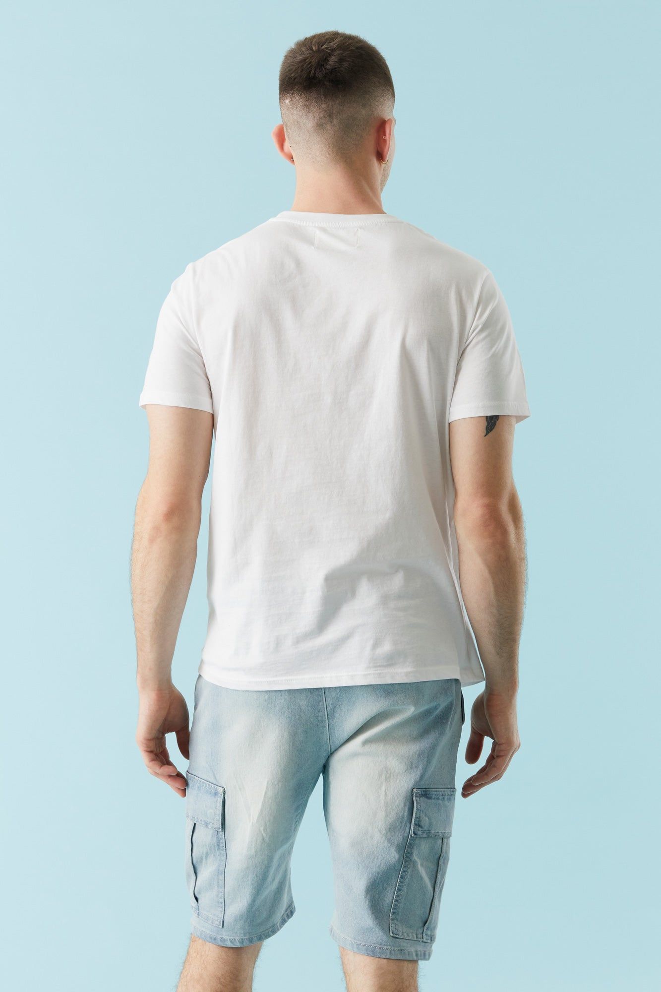 Light Wash Stretch Cargo Short sold by Charlotte Russe product image thumbnail 2