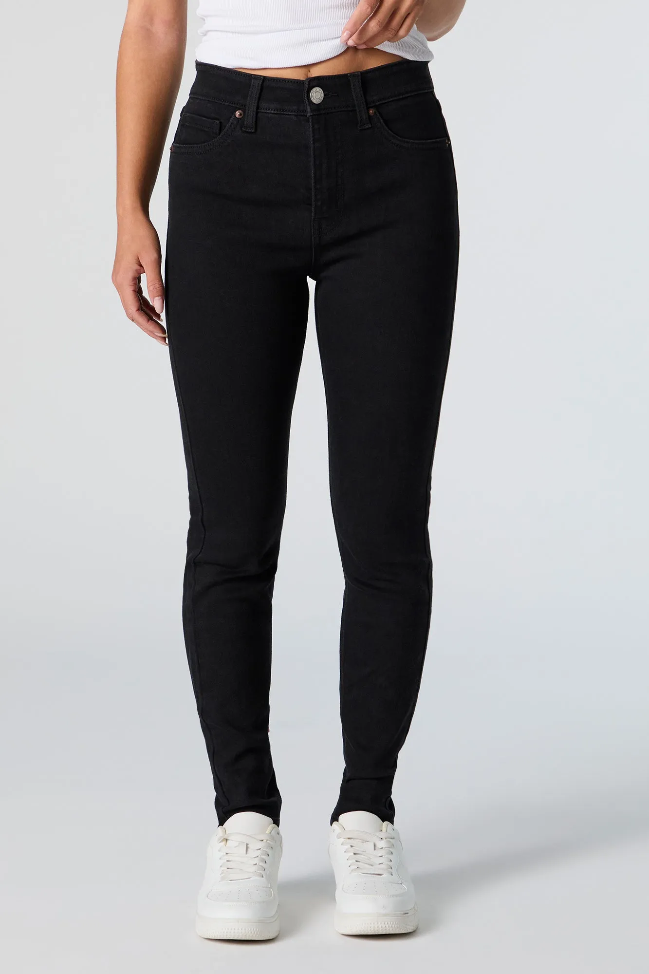 Black Wash High Rise Skinny Jean sold by Charlotte Russe product image thumbnail 2