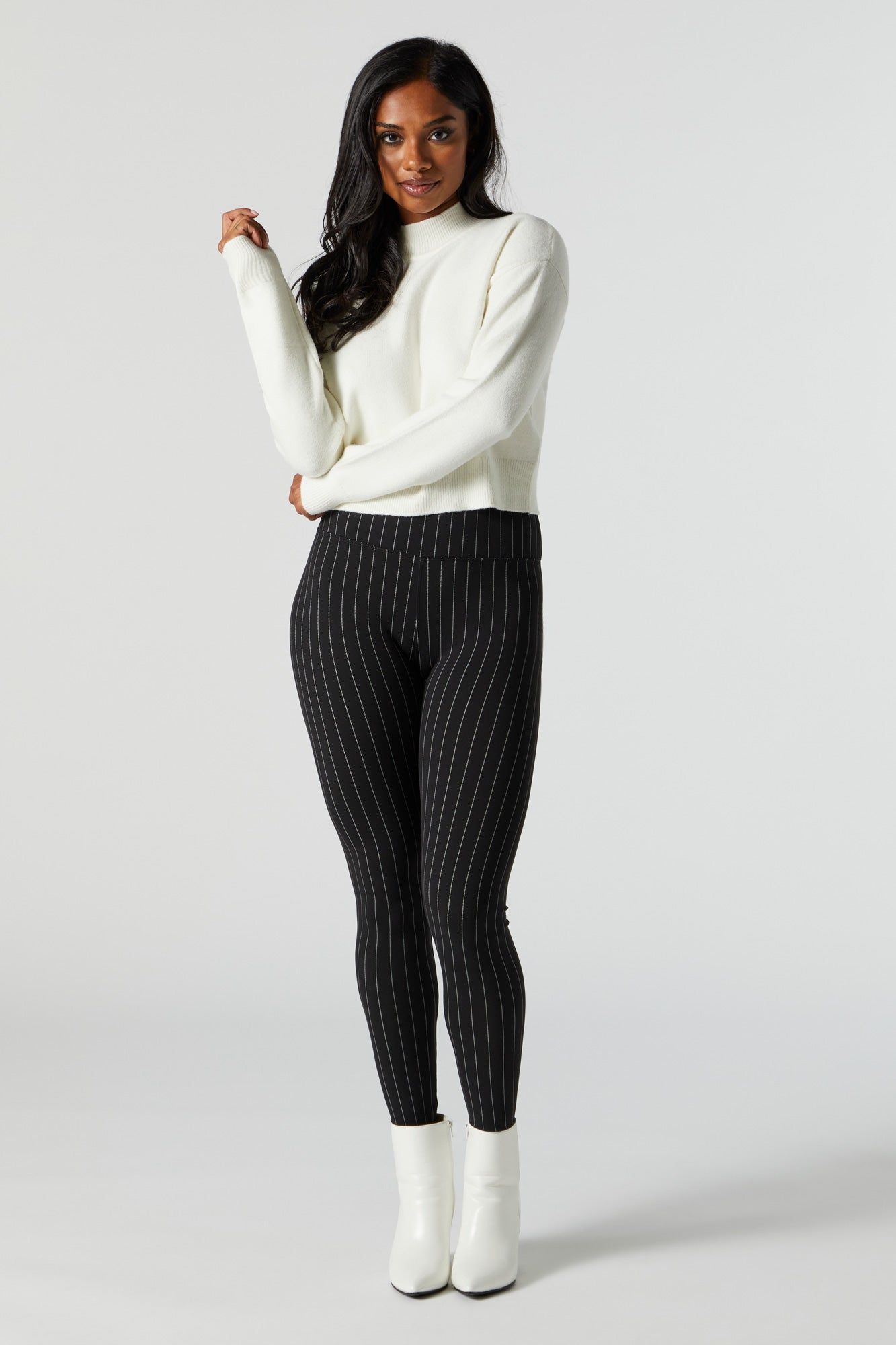 Solid Knit Mock Neck Sweater sold by Charlotte Russe product image thumbnail 3