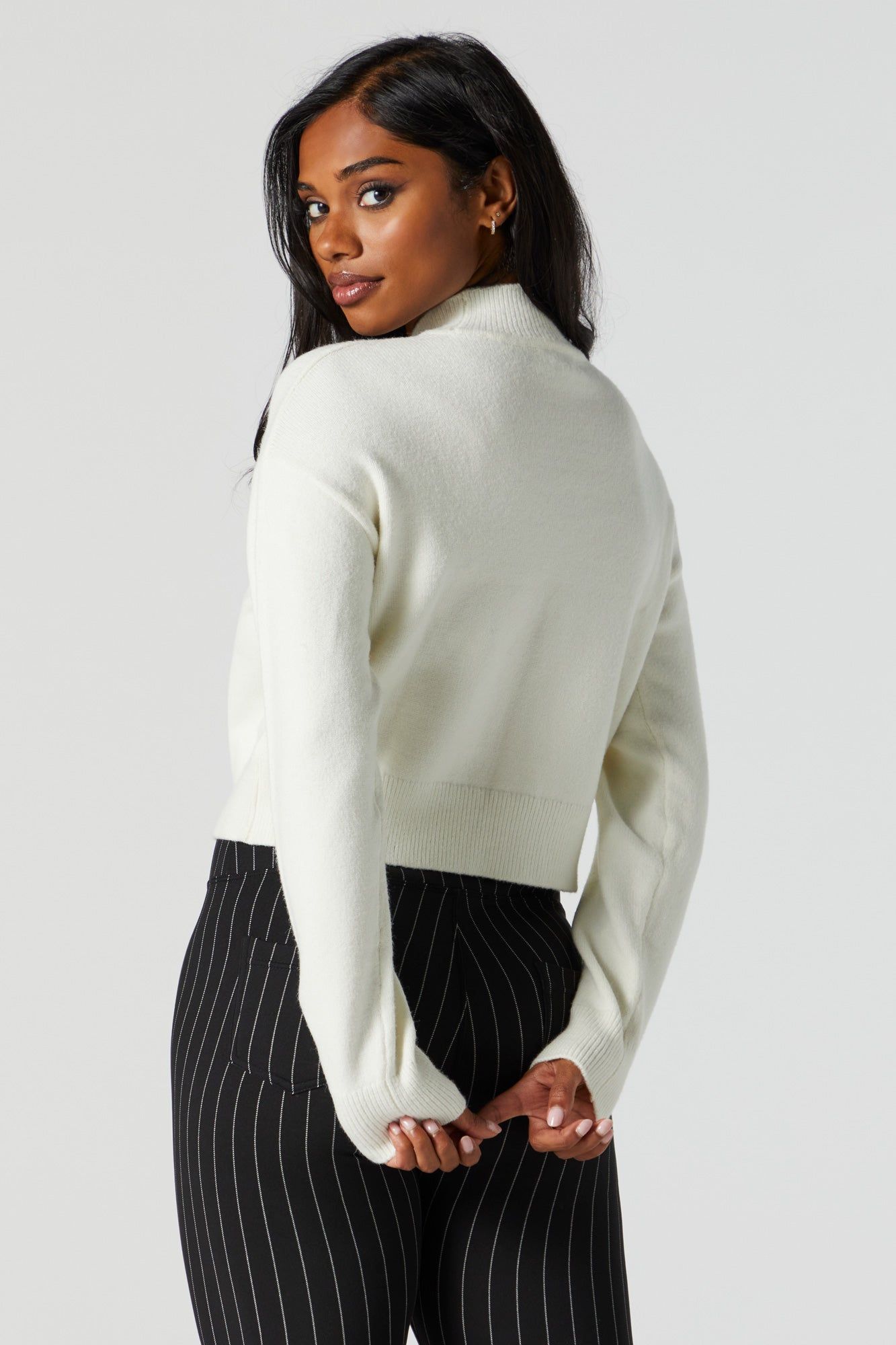 Solid Knit Mock Neck Sweater sold by Charlotte Russe product image thumbnail 2