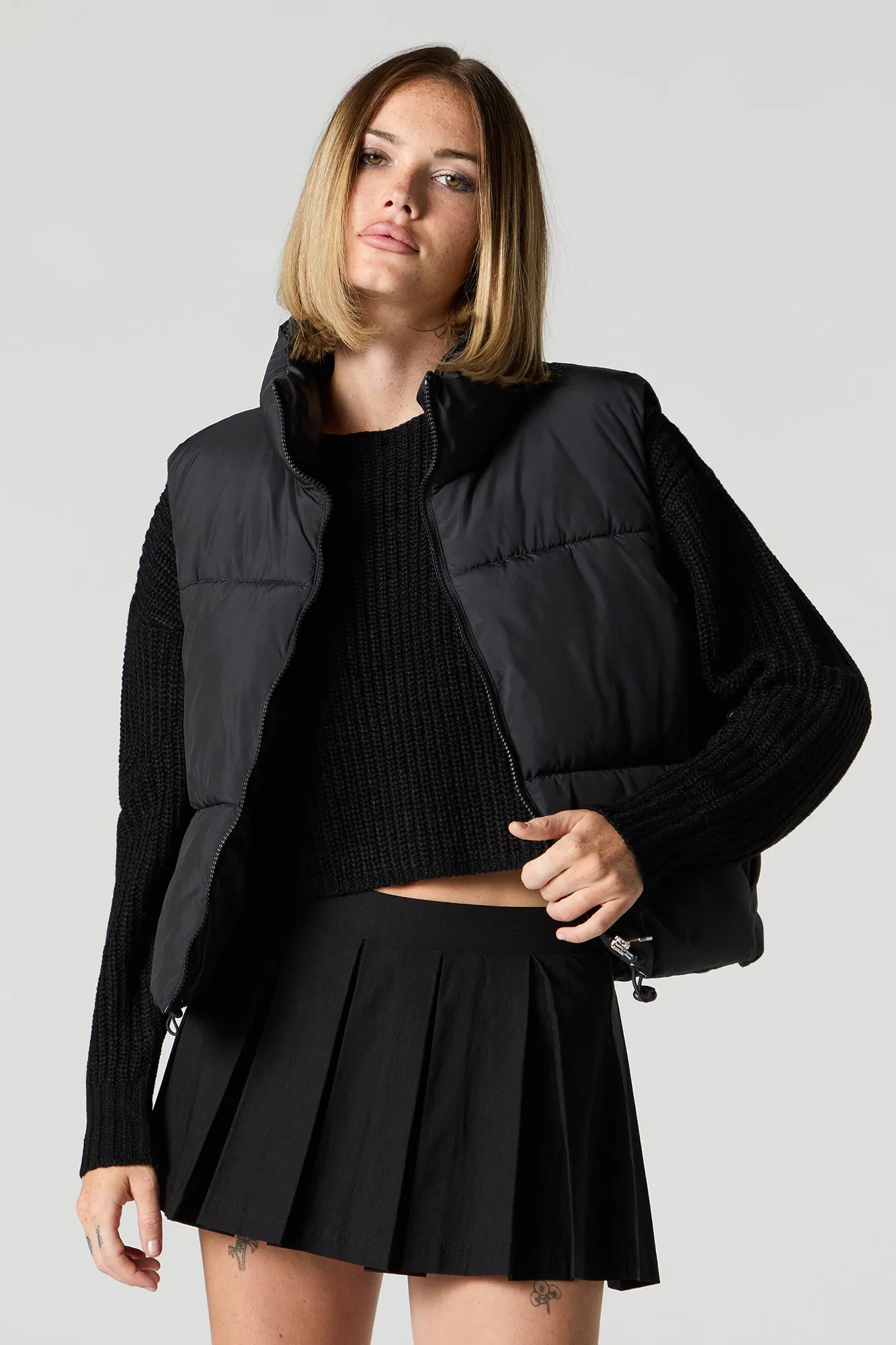 Toggle Hem Puffer Vest sold by Charlotte Russe product image thumbnail 4