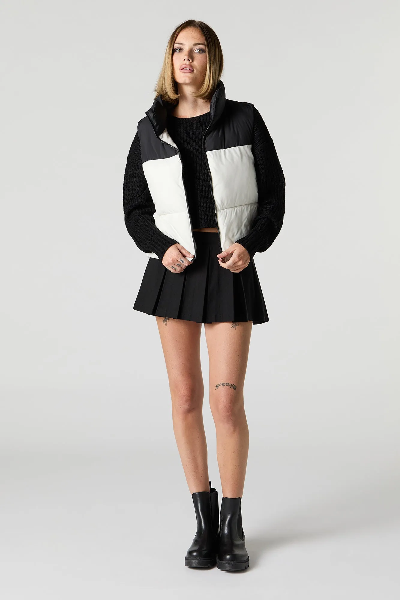 Toggle Hem Puffer Vest sold by Charlotte Russe product image thumbnail 3