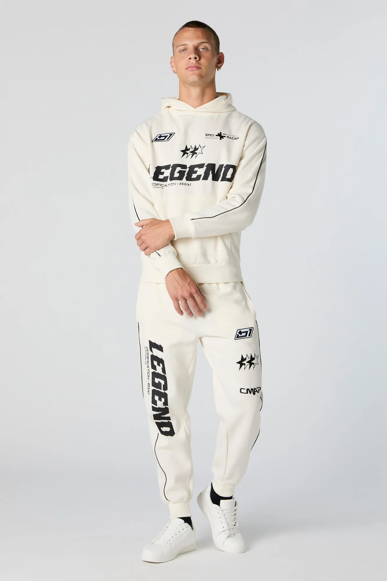 Racing Legend Embroidered Graphic Fleece Hoodie sold by Charlotte Russe product image thumbnail 3
