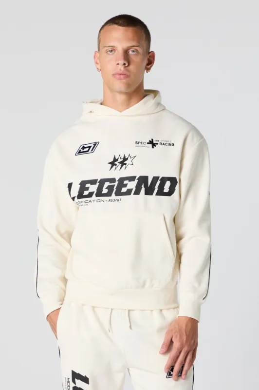 Racing Legend Embroidered Graphic Fleece Hoodie sold by Charlotte Russe