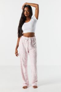 Pink Cheetah Print Plush Pajama Pant sold by Charlotte Russe