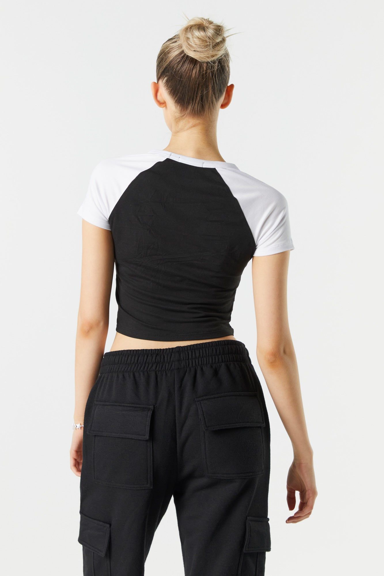 Chicago Graphic Cropped Raglan T-Shirt sold by Charlotte Russe product image thumbnail 2