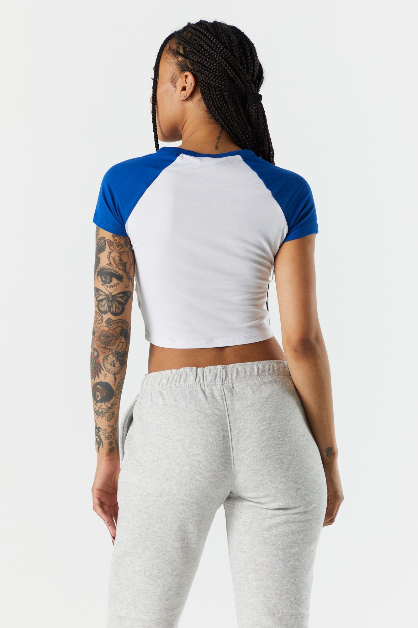 Chicago Graphic Cropped Raglan T-Shirt sold by Charlotte Russe product image thumbnail 5