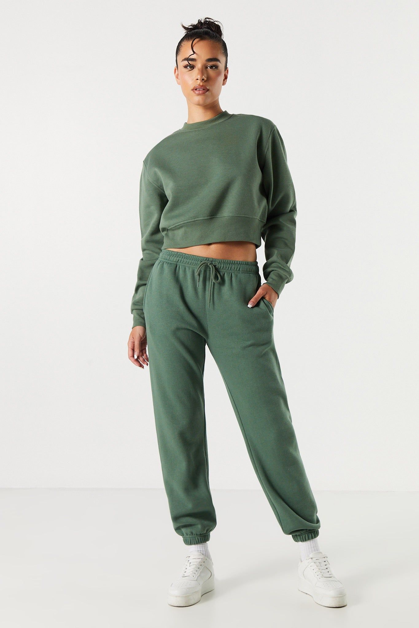 Colored Fleece Cropped Sweatshirt sold by Charlotte Russe product image thumbnail 5