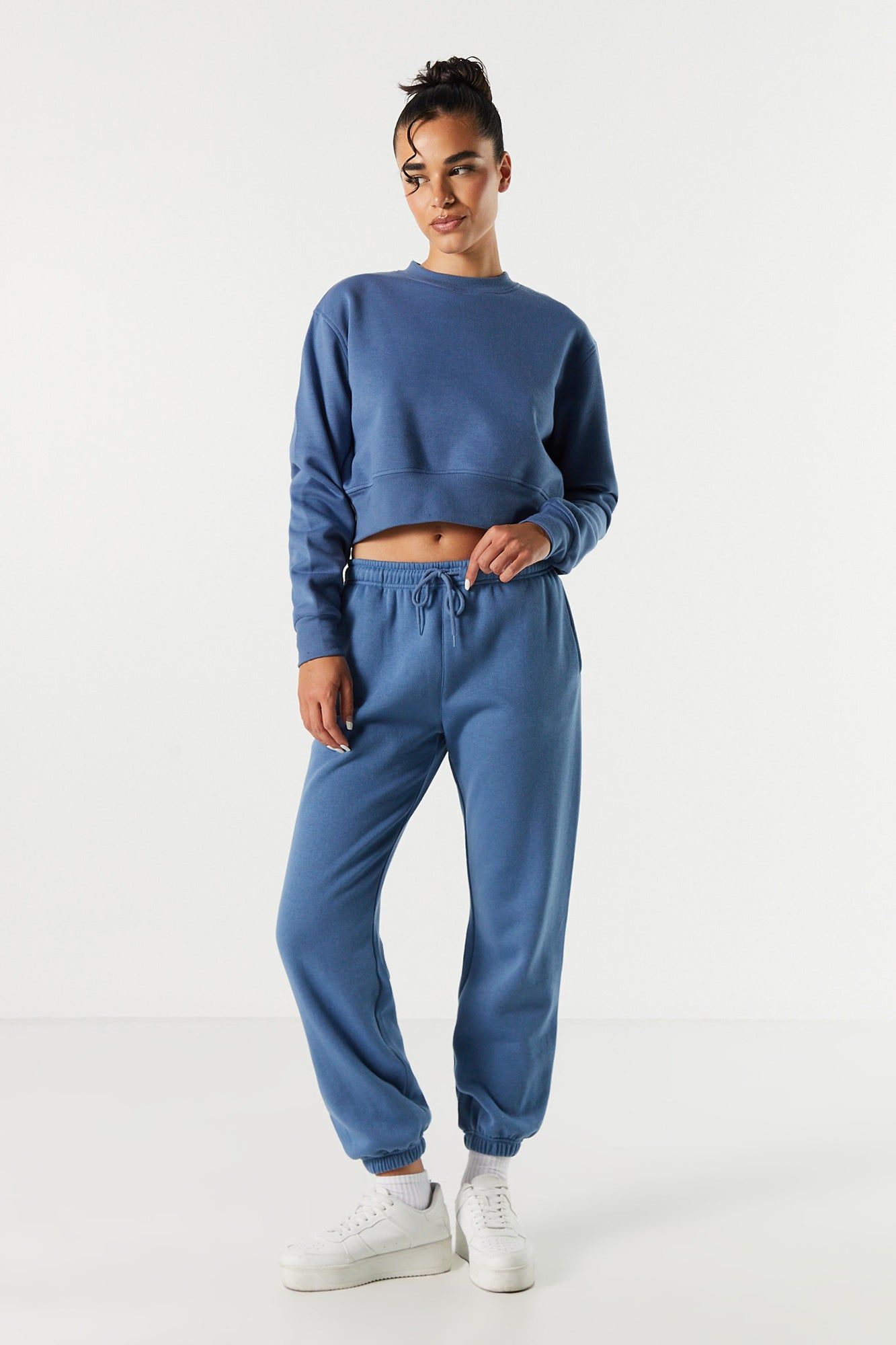 Colored Fleece Cropped Sweatshirt sold by Charlotte Russe product image thumbnail 3