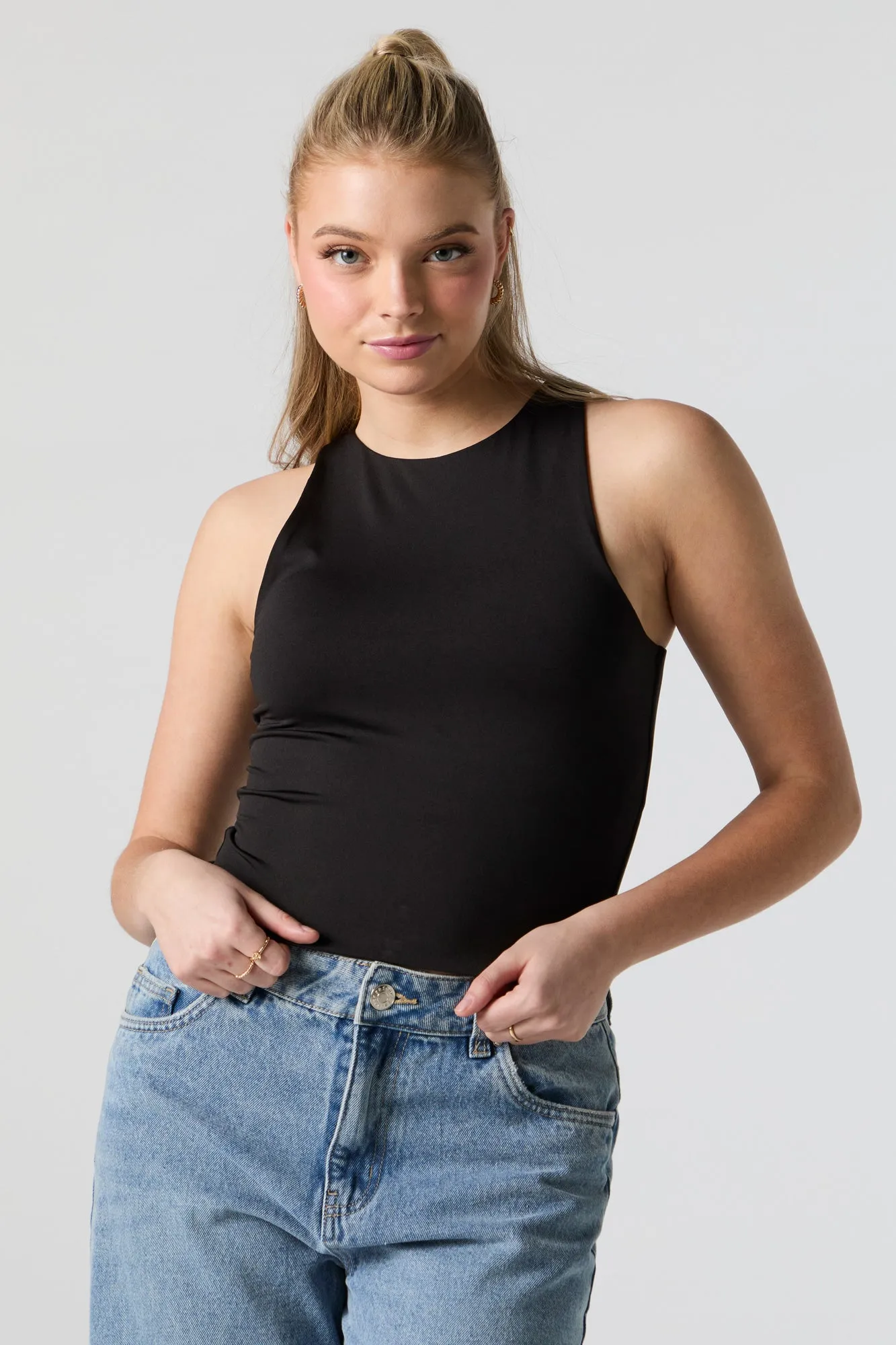 Contour High Neck Tank sold by Charlotte Russe product image thumbnail 5