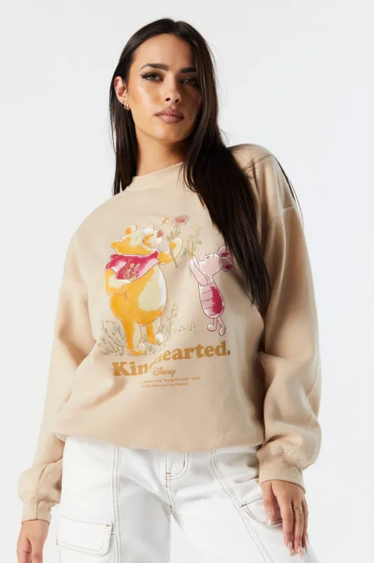 Winnie and Piglet Graphic Fleece Sweatshirt sold by Charlotte Russe