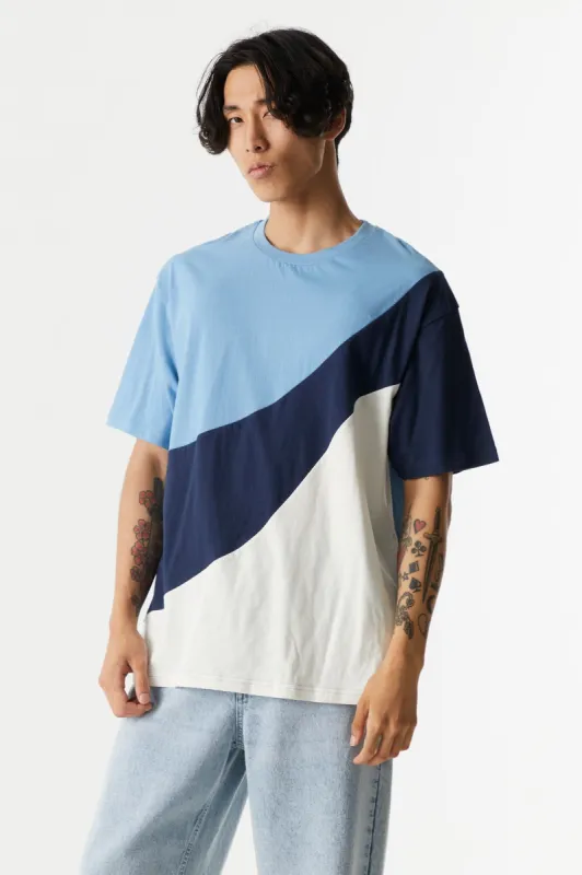 Colour Block Wave Relaxed T-Shirt sold by Charlotte Russe