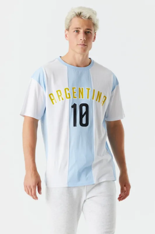 Striped Argentina Graphic World Cup T-Shirt sold by Charlotte Russe