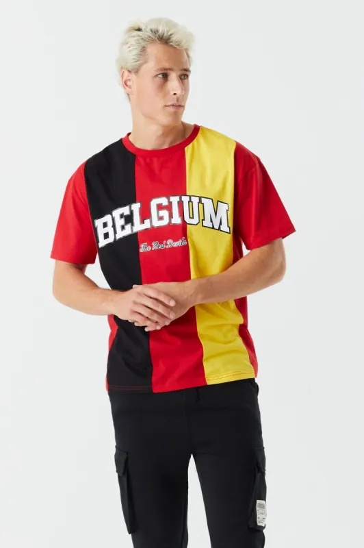 Striped Belgium Graphic World Cup T-Shirt sold by Charlotte Russe