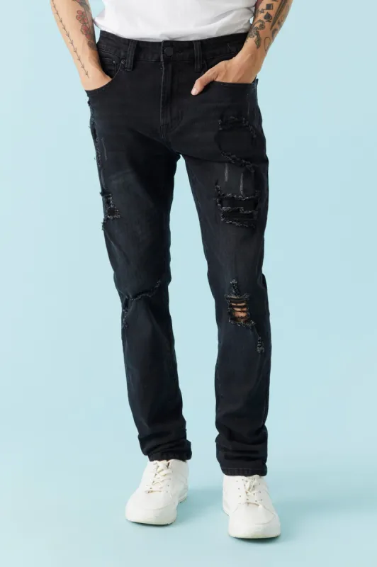 Distressed Black Wash Skinny Jean sold by Charlotte Russe