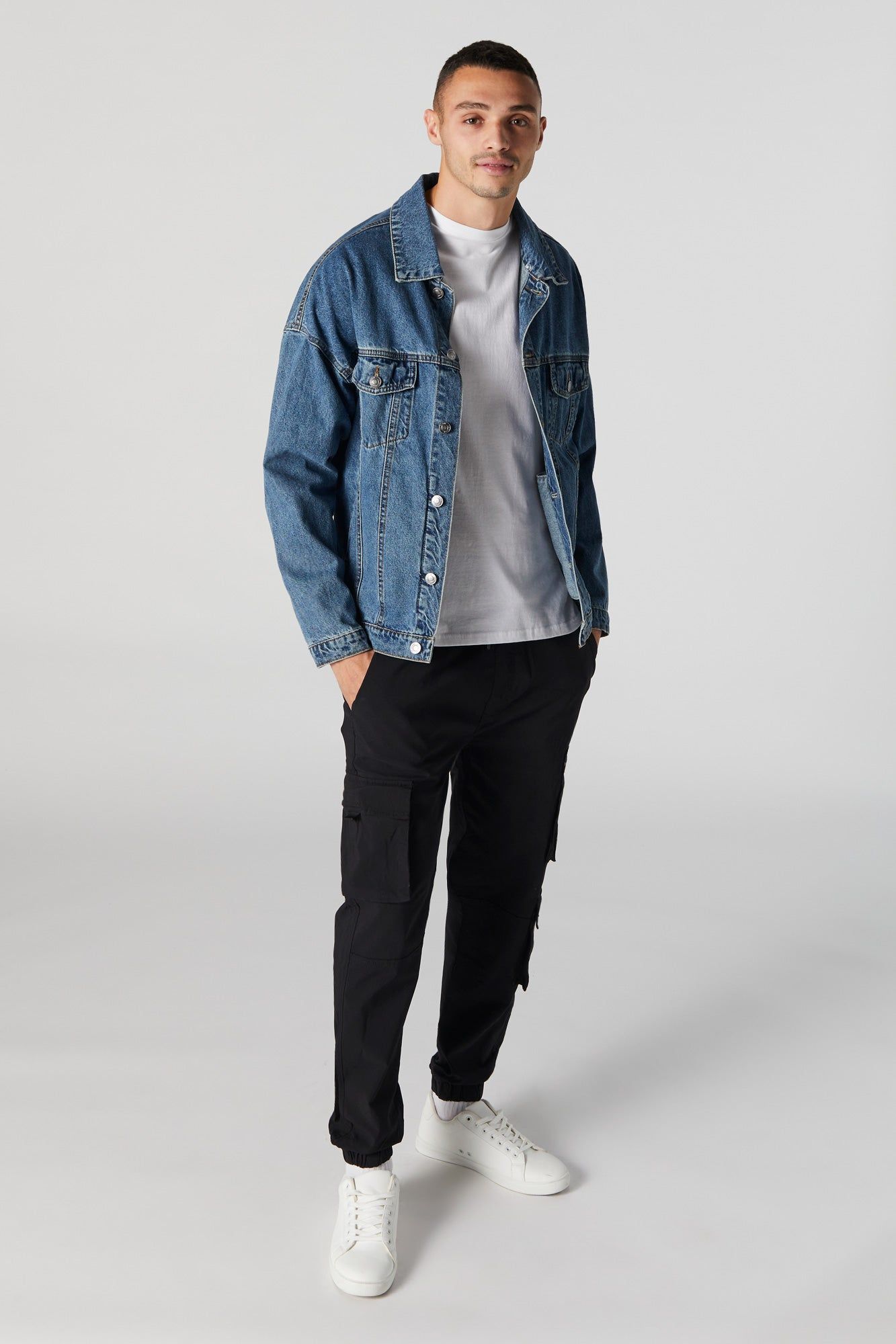 Multi Pocket Black Cargo Jogger sold by Charlotte Russe