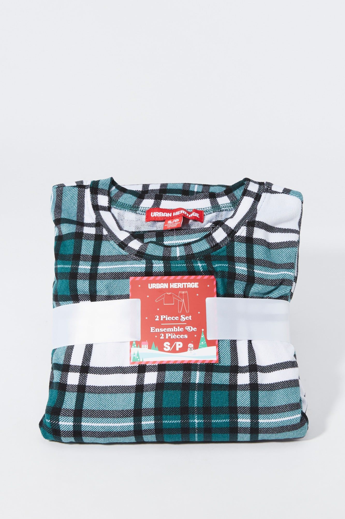 Green Plaid Print 2 Piece Holiday Pajama Set sold by Charlotte Russe product image thumbnail 2