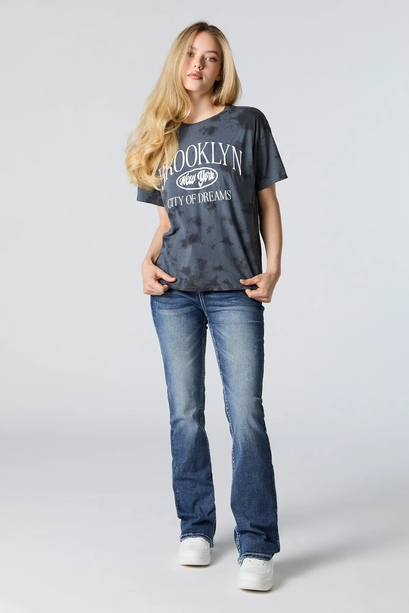 Brooklyn Graphic Tie-Dye T-Shirt sold by Charlotte Russe product image thumbnail 3