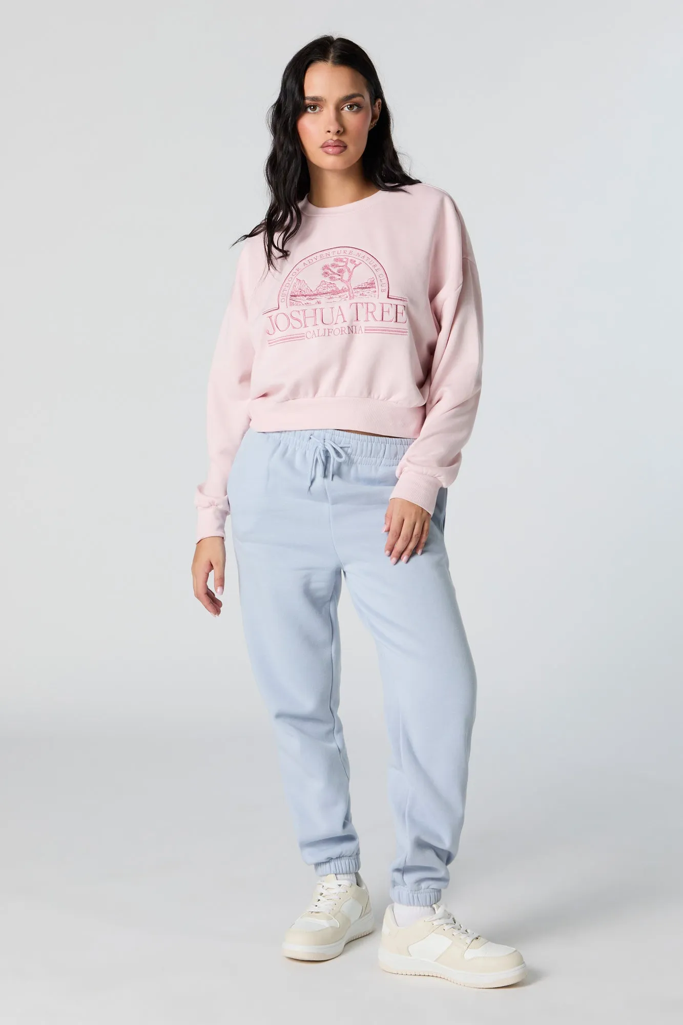 Joshua Tree Embroidered Cropped Fleece Sweatshirt sold by Charlotte Russe product image thumbnail 3