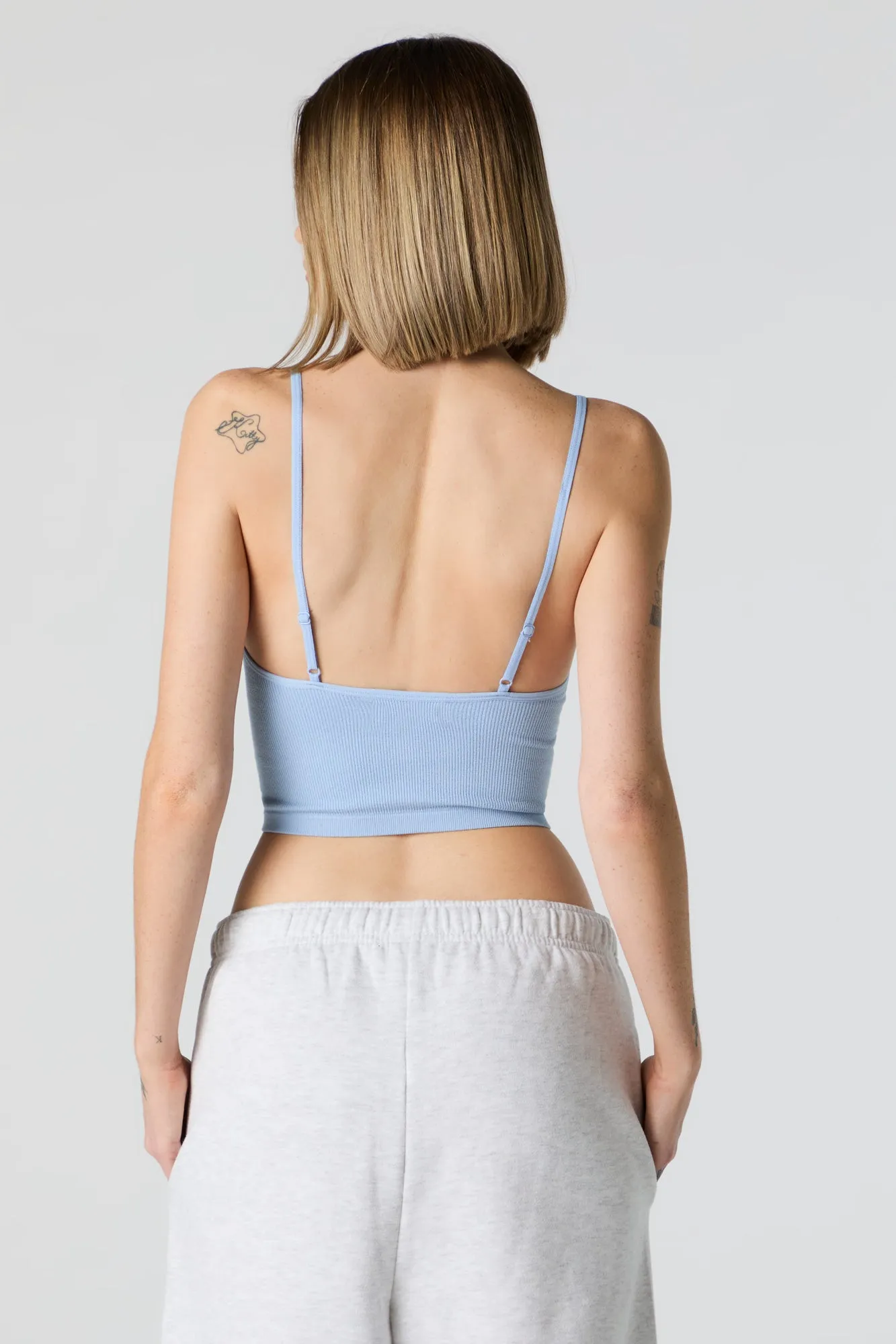 Seamless Ribbed Scoop Neck Cropped Cami sold by Charlotte Russe product image thumbnail 2