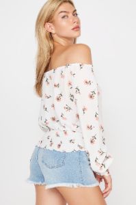 Floral Off The Shoulder Smocked Peasant Top sold by Charlotte Russe