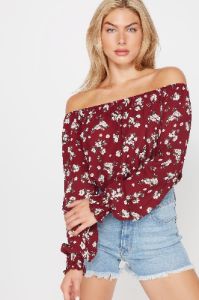 Floral Off The Shoulder Smocked Peasant Top sold by Charlotte Russe