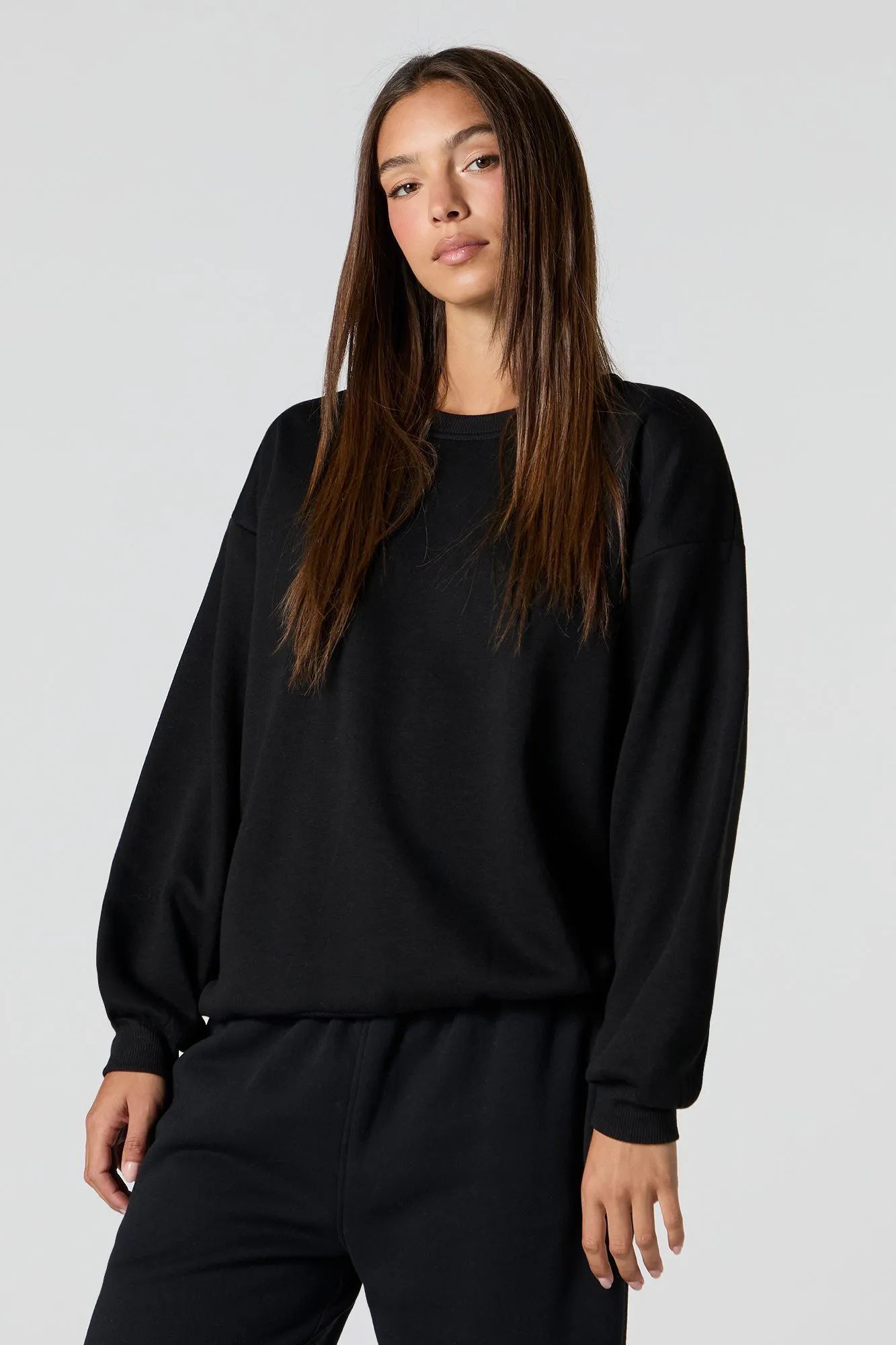 Oversized Soft Fleece Sweatshirt sold by Charlotte Russe product image thumbnail 4
