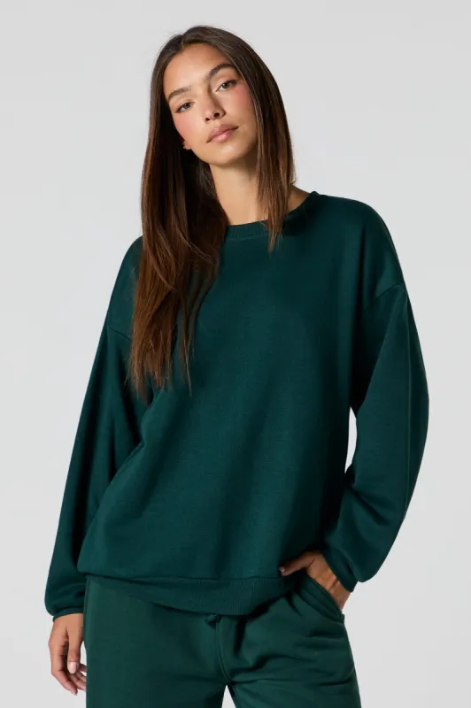 Oversized Soft Fleece Sweatshirt sold by Charlotte Russe