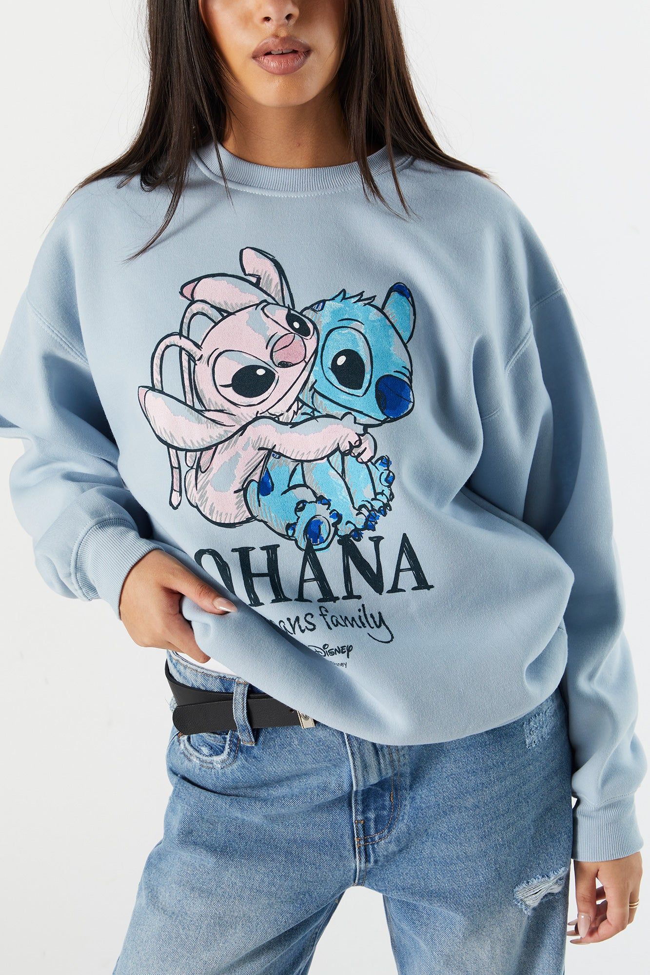 Ohana Means Family Graphic Fleece Sweatshirt sold by Charlotte Russe product image thumbnail 4