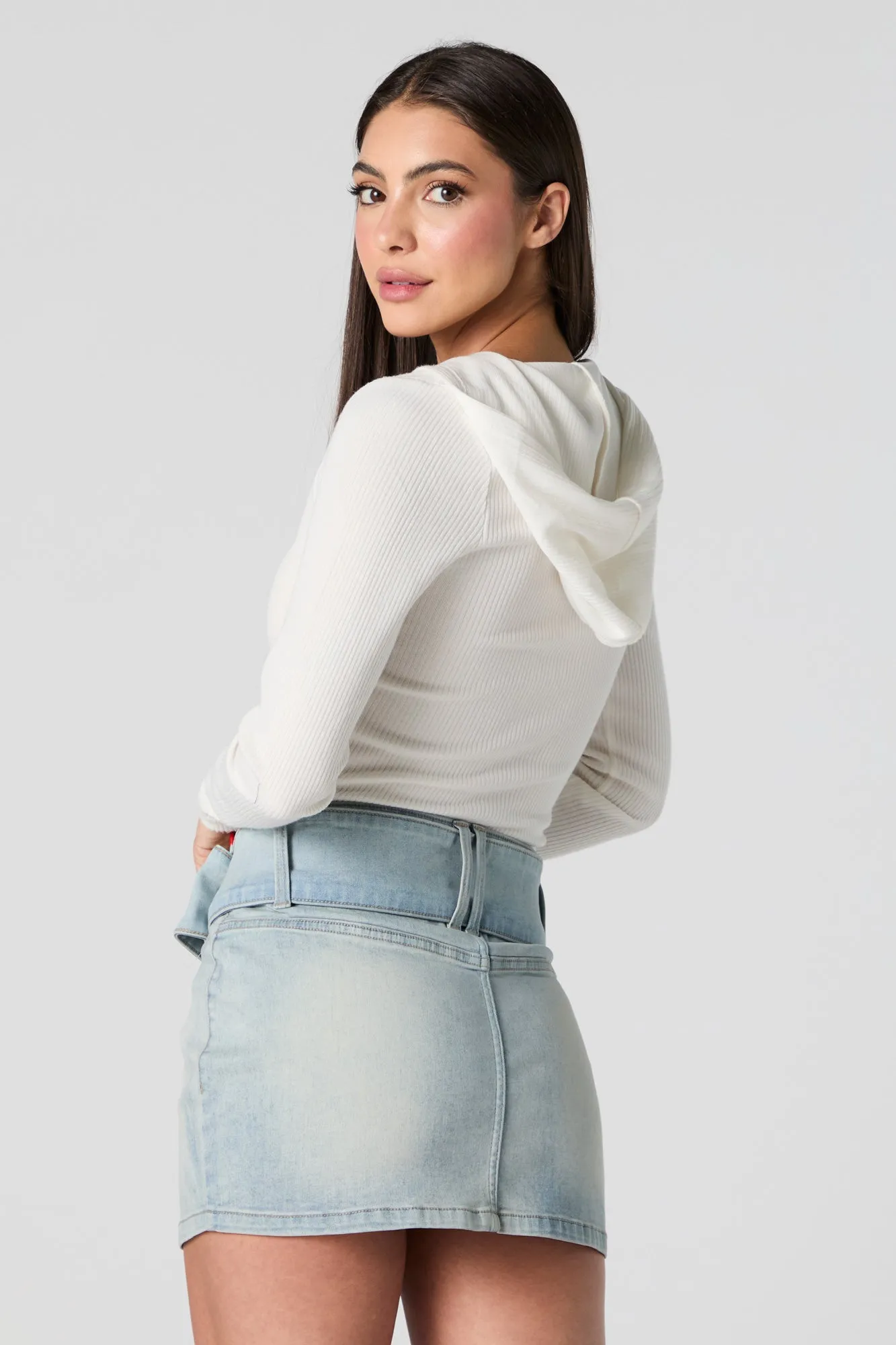 Denim Belted Mini Skirt sold by Charlotte Russe product image thumbnail 5