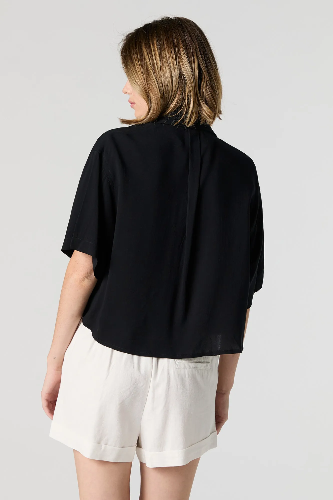 Cropped Button-Up Top sold by Charlotte Russe product image thumbnail 5