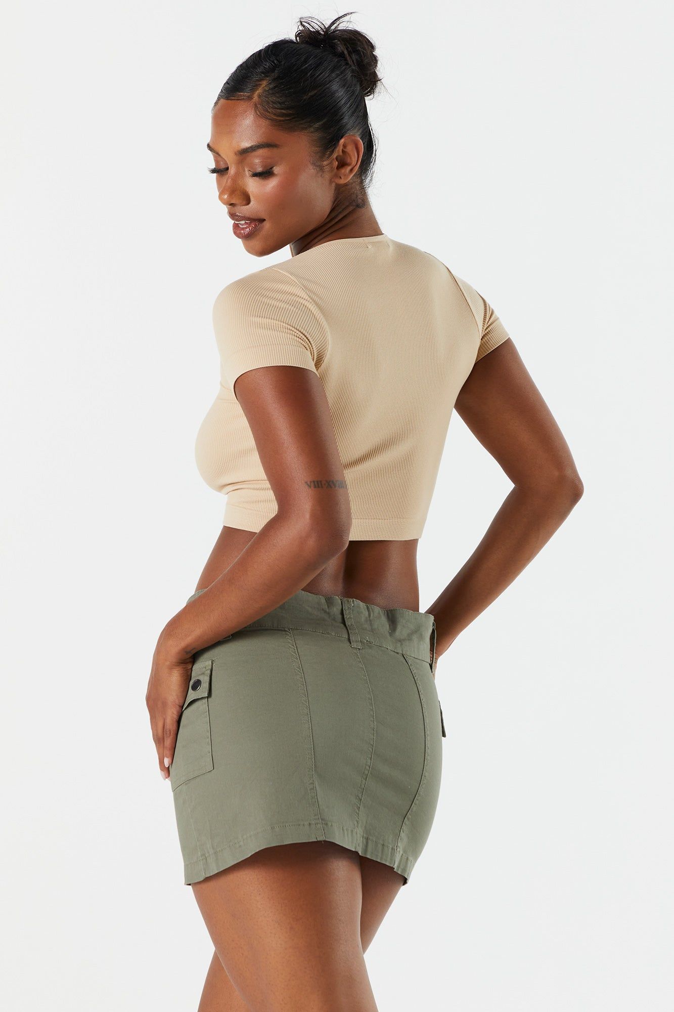 Seamless Ribbed Cropped T-Shirt sold by Charlotte Russe product image thumbnail 2