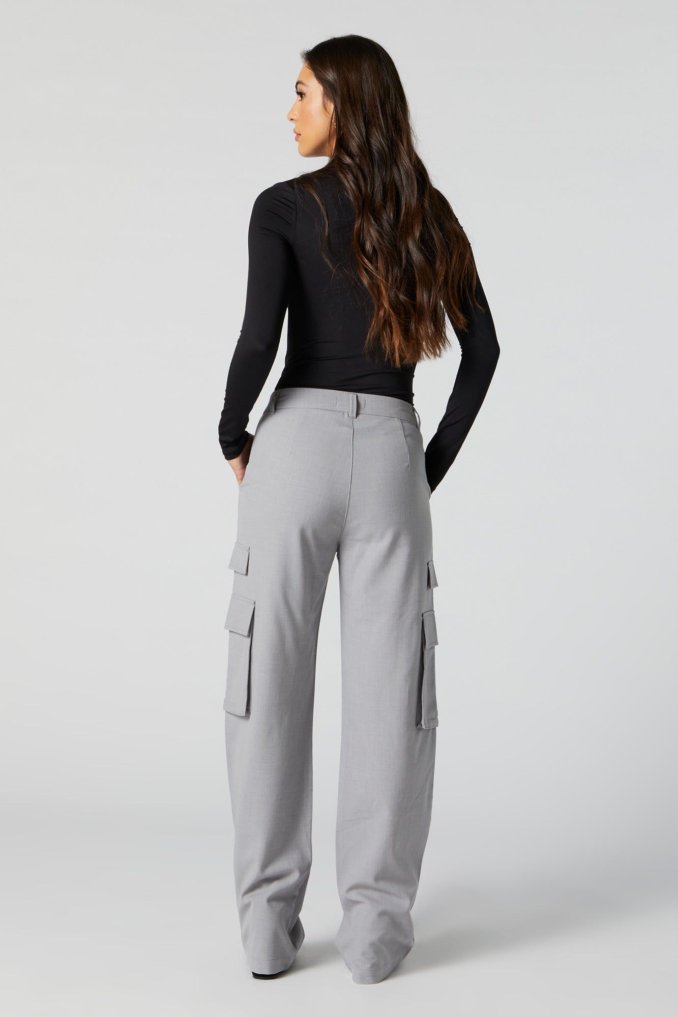 Grey Cargo Pocket Dress Pant sold by Charlotte Russe product image thumbnail 3