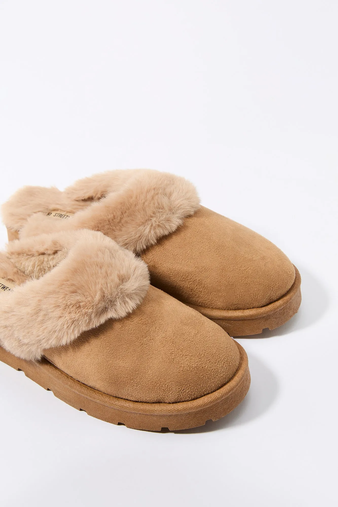 Faux Fur Collared Slipper Bootie sold by Charlotte Russe
