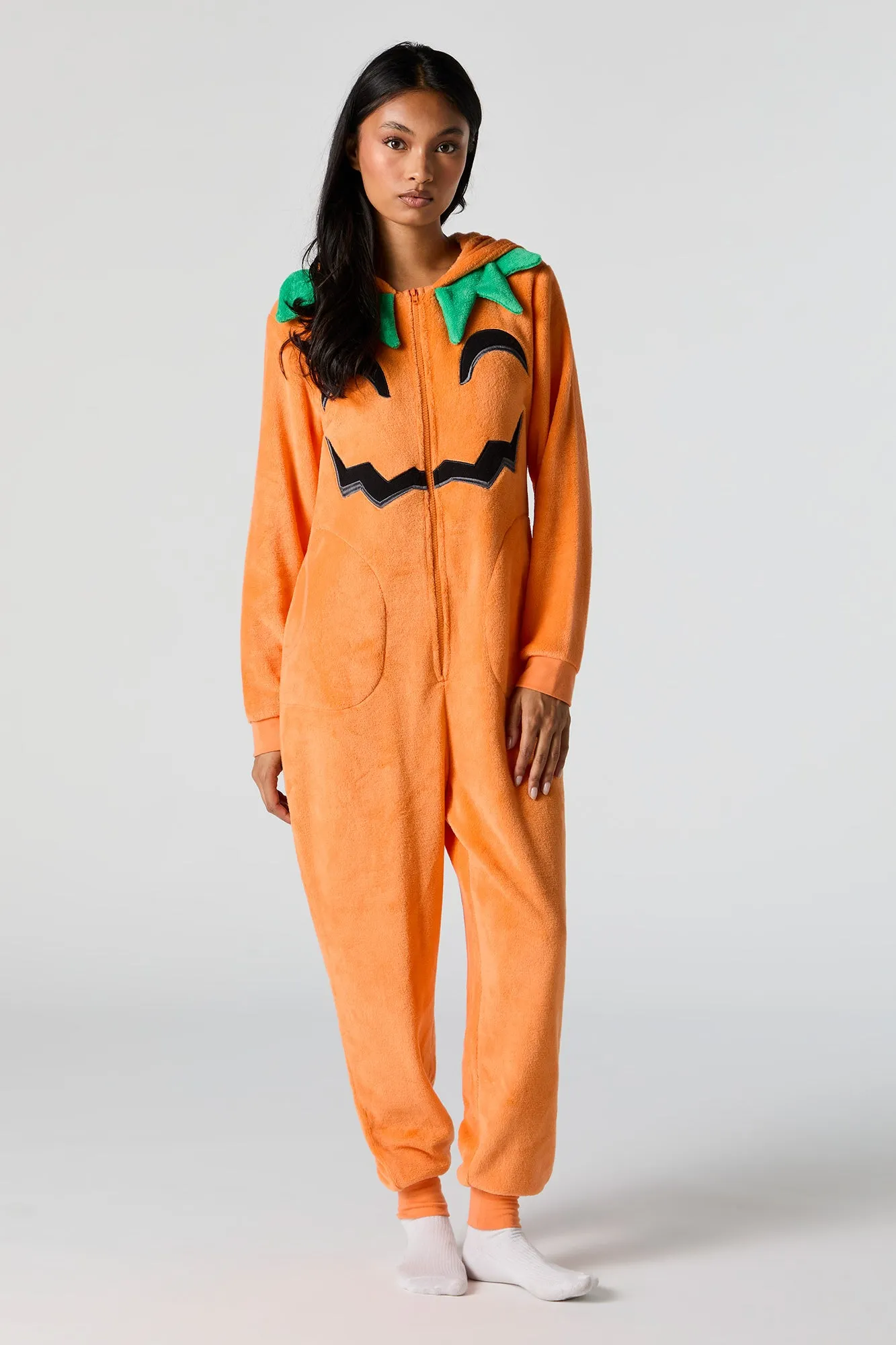 Plush 3D Pumpkin Onesie sold by Charlotte Russe