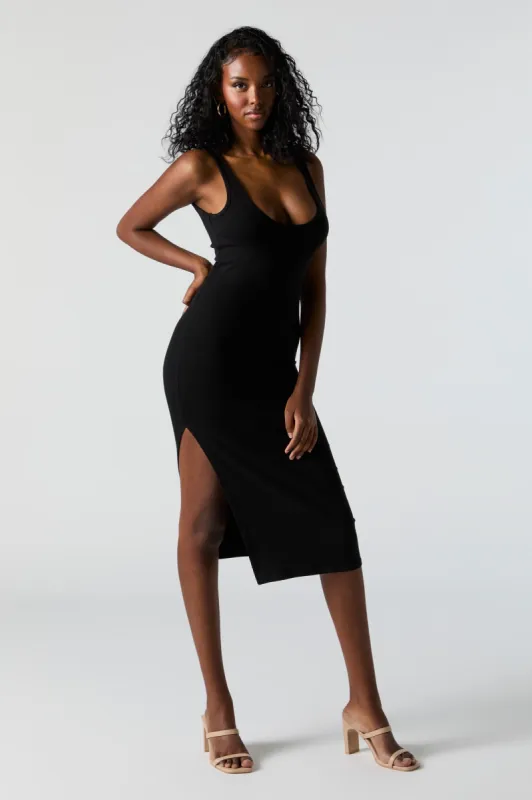 Ribbed Reversible Twist Midi Dress sold by Charlotte Russe