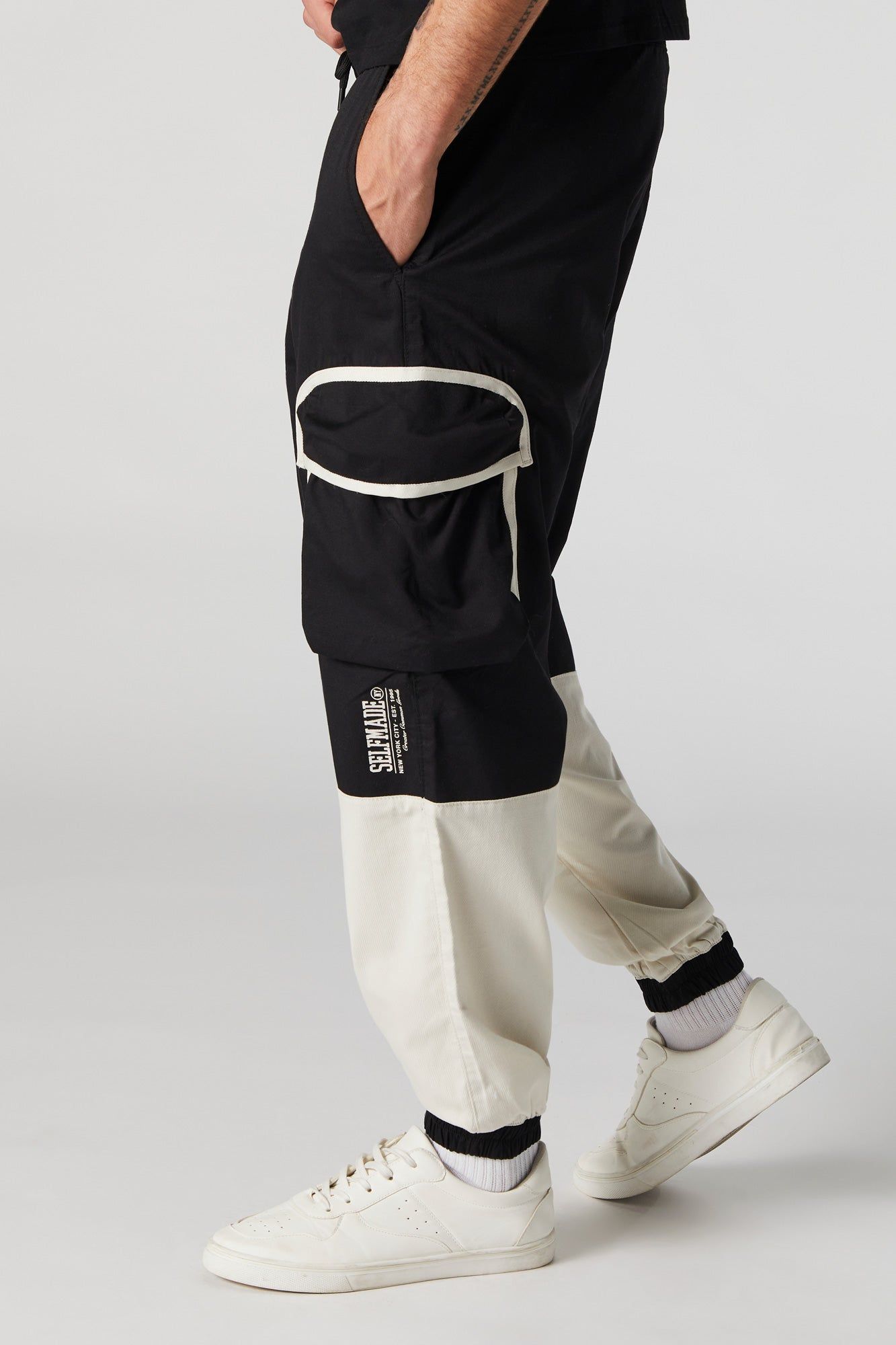 Relaxed Selfmade Colourblock Cargo Jogger sold by Charlotte Russe product image thumbnail 4