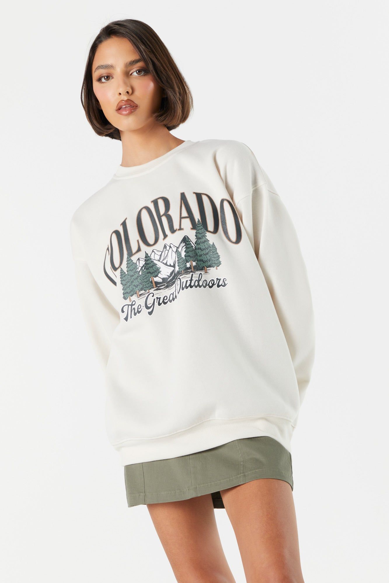 Colorado Graphic Fleece Sweatshirt sold by Charlotte Russe