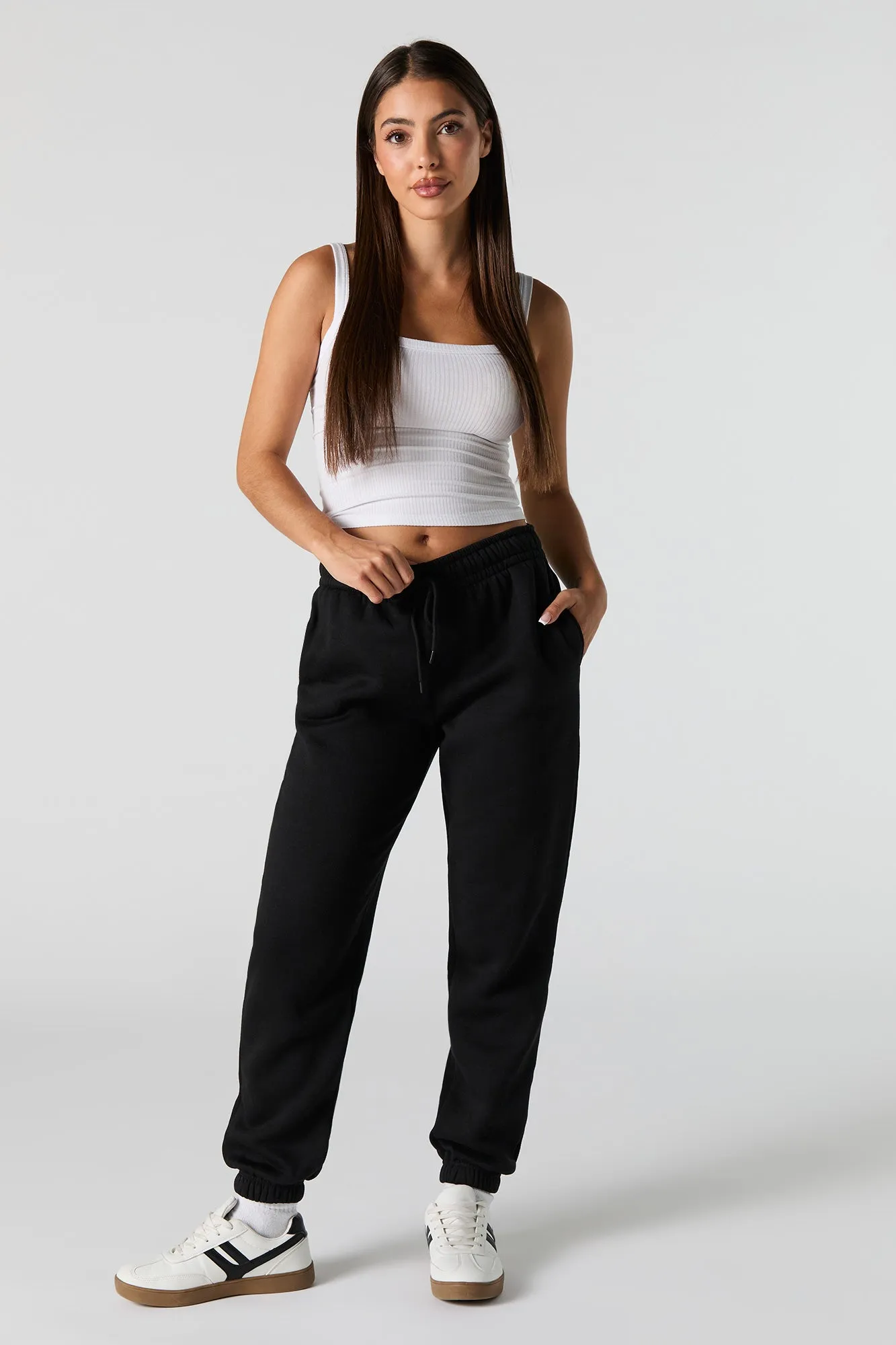 High Rise Solid Fleece Jogger sold by Charlotte Russe product image thumbnail 2