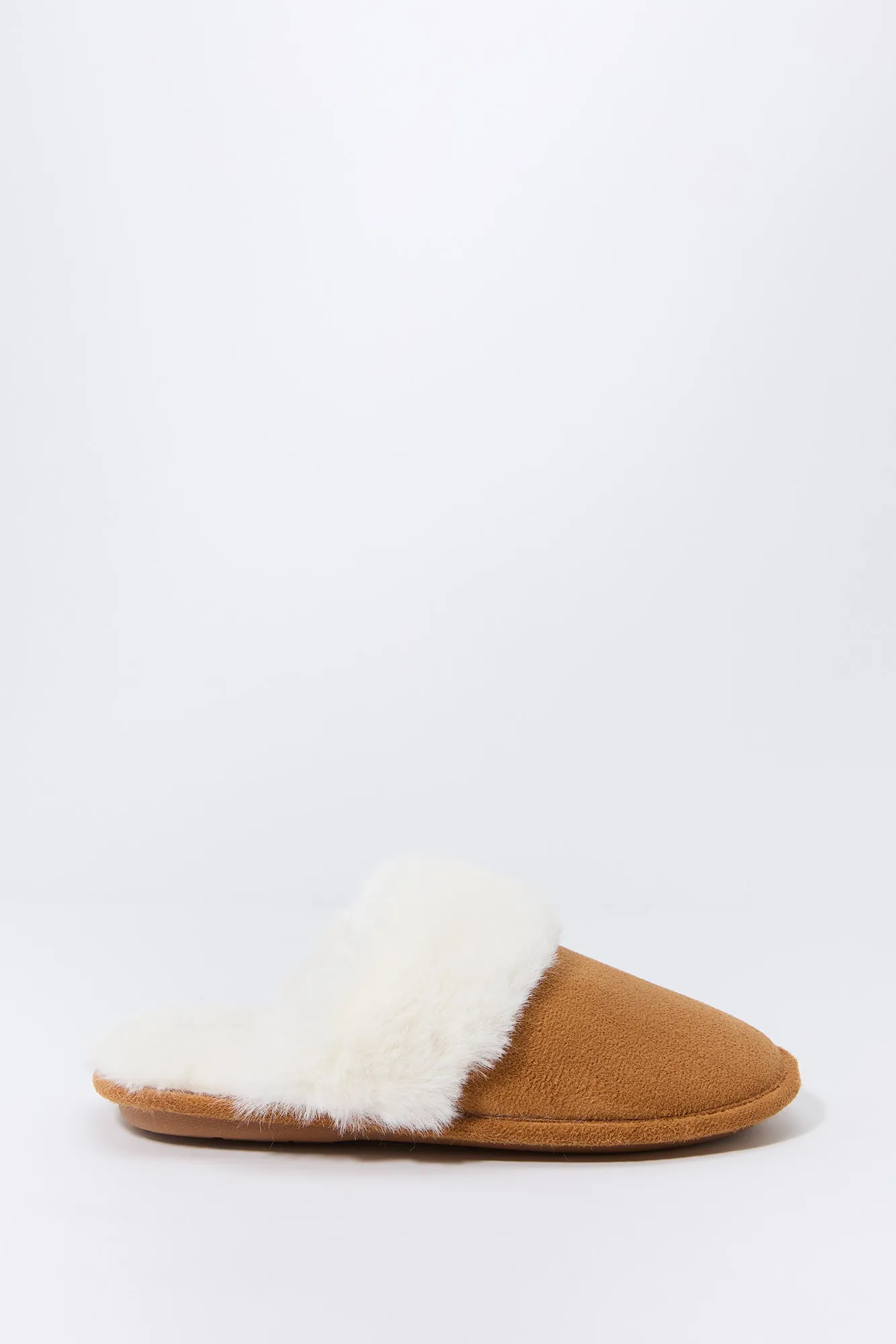 Faux Fur Collared Slipper sold by Charlotte Russe
