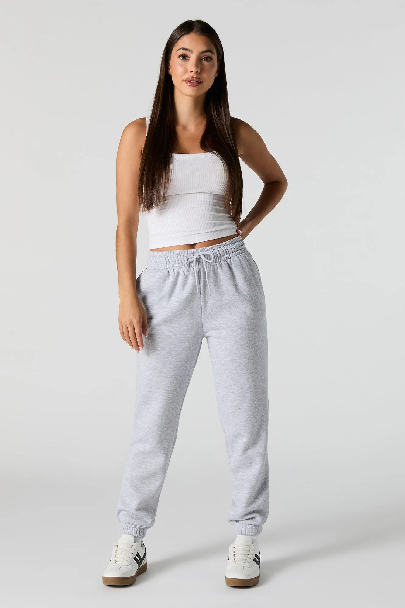High Rise Solid Fleece Jogger sold by Charlotte Russe product image thumbnail 5