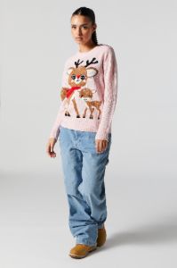 Xmas Reindeer Knit Sweater sold by Charlotte Russe