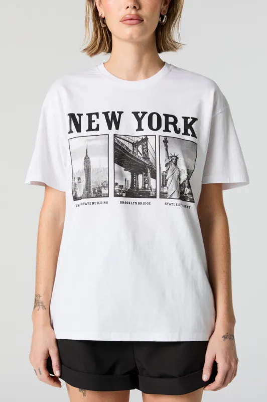 New York Tourist Spots Graphic Boyfriend T-Shirt sold by Charlotte Russe