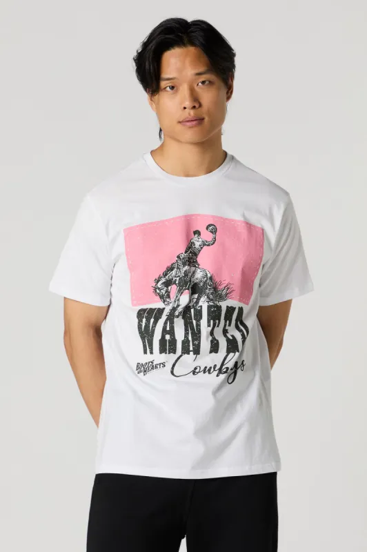 Boots and Hearts Wanted Cowboys Graphic T-Shirt sold by Charlotte Russe