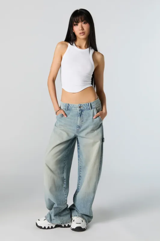 Baggy Carpenter Enzyme Wash Jean sold by Charlotte Russe
