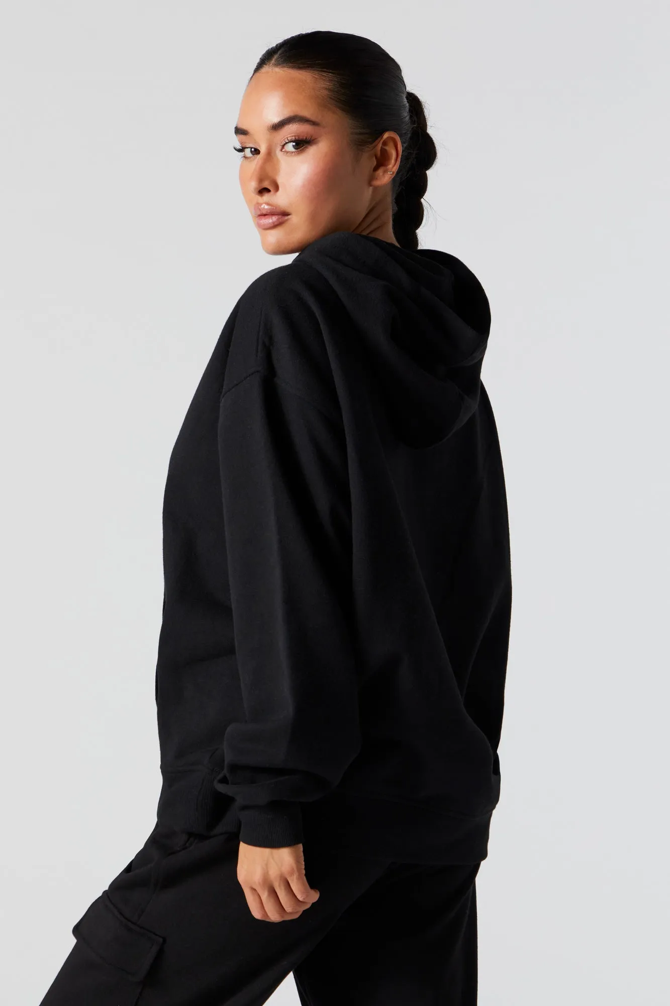Oversized Soft Fleece Hoodie sold by Charlotte Russe product image thumbnail 5