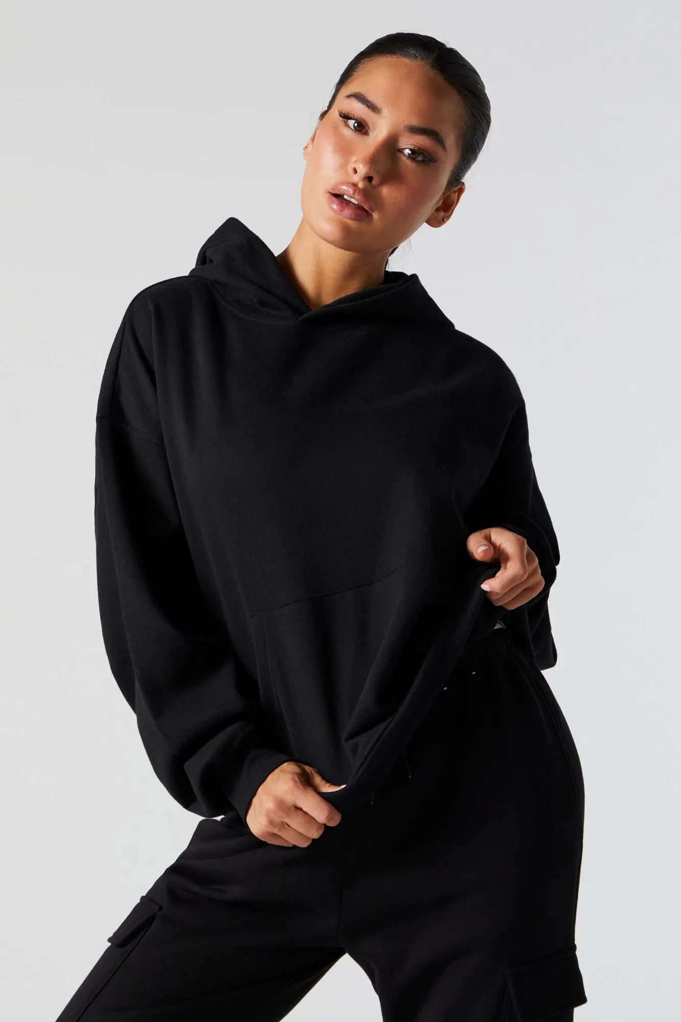 Oversized Soft Fleece Hoodie sold by Charlotte Russe product image thumbnail 4