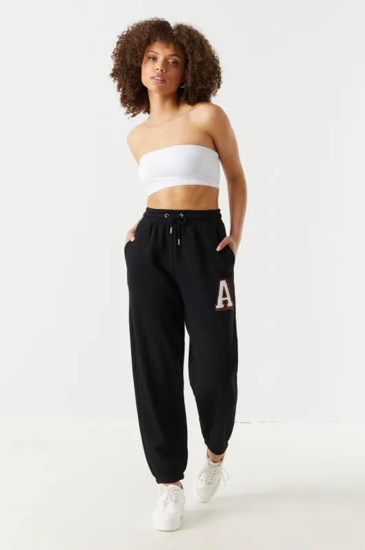 Letter A Graphic Fleece Jogger sold by Charlotte Russe